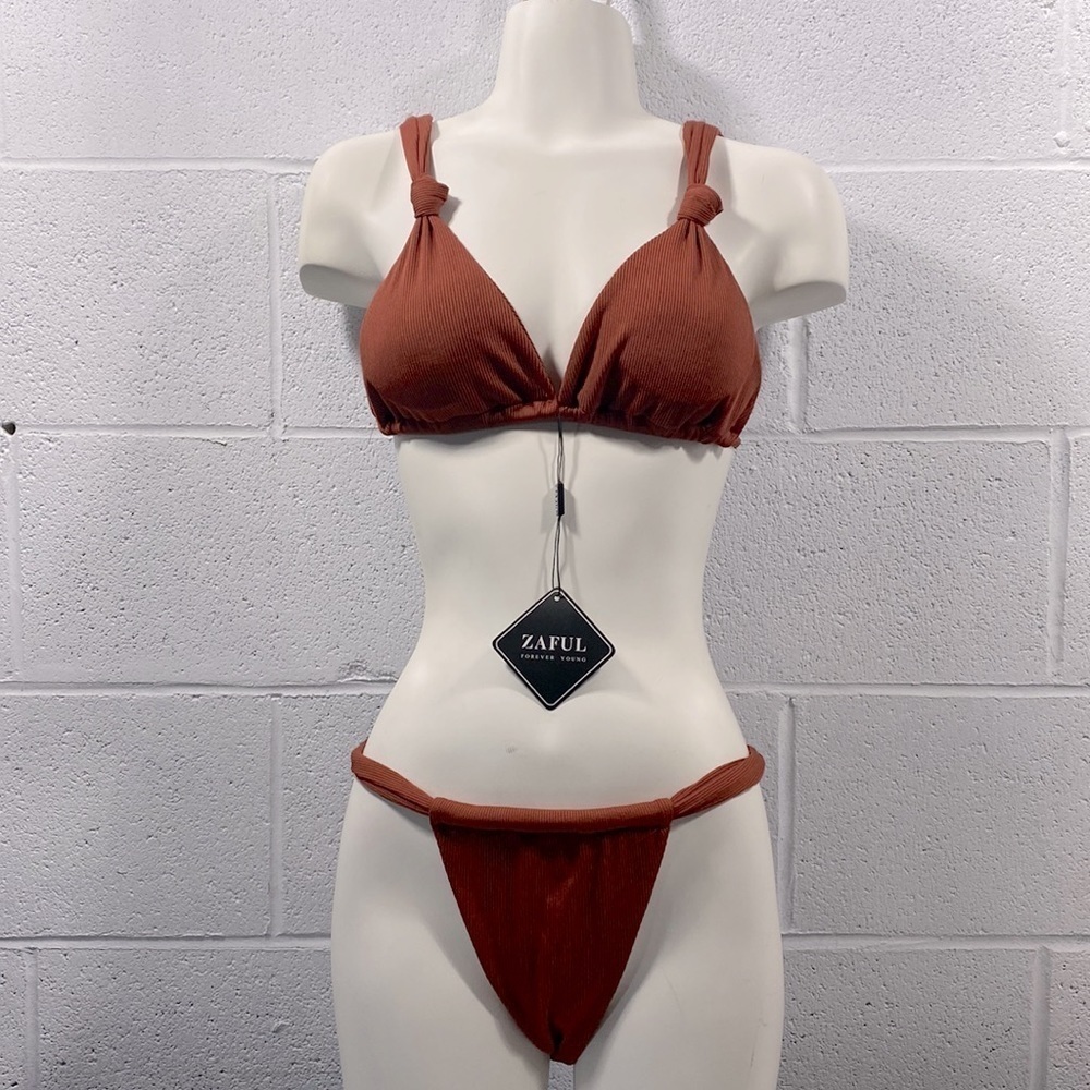 NWT Zaful rust brown 2 Pc bikini - Picture 1 of 12